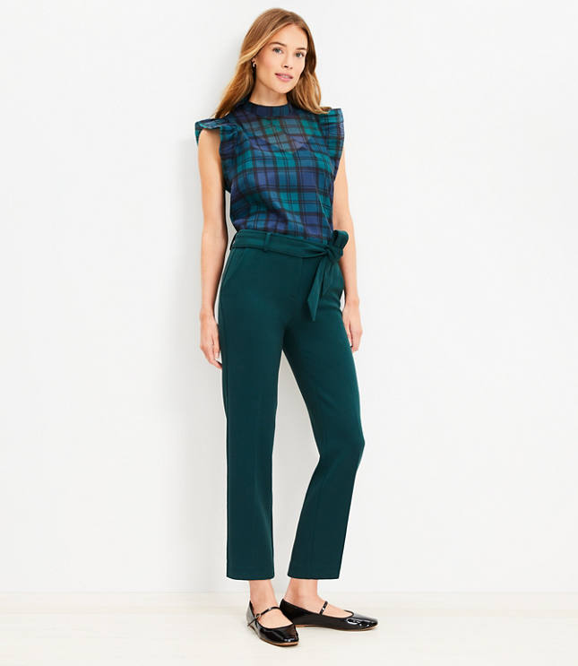 Tie Waist Riviera Slim Pants in Doubleface