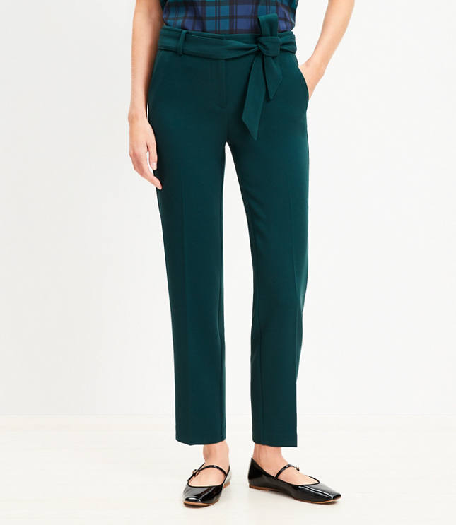 Tie Waist Riviera Slim Pants in Doubleface