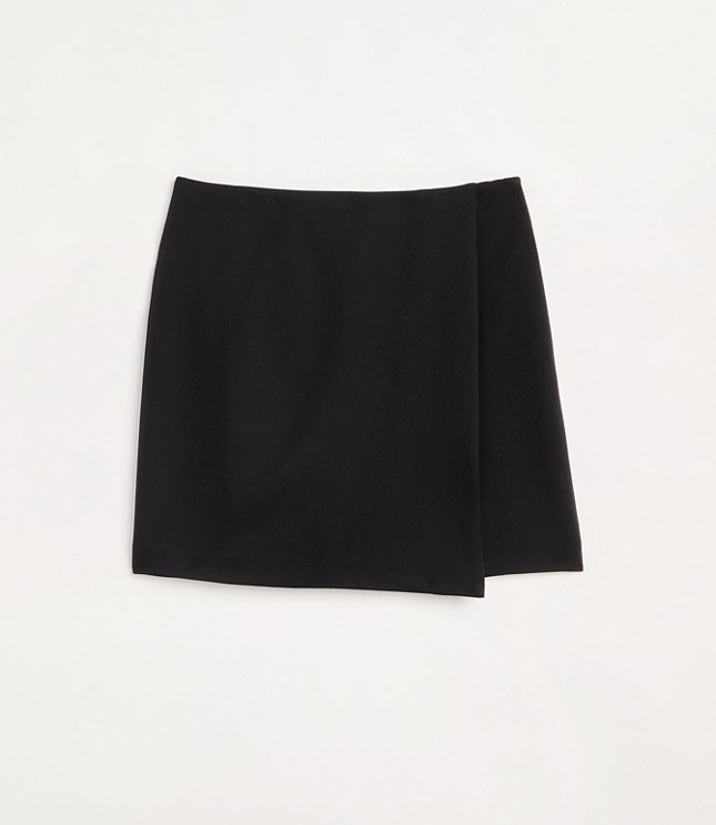 LOFT Versa Crepe Drape Mini Wrap Skirt