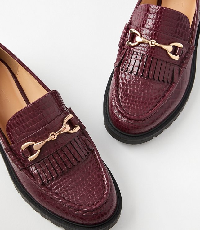 Embossed Lug Loafers