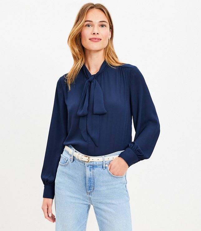 Petite Crinkle Ruffle Blouse - Purple Hyacinth