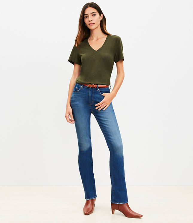 Petite Mid Rise Boot Jeans in Classic Mid Wash