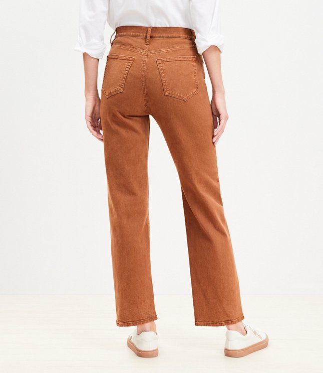 Petite High Rise Straight Jeans in Argan Oil