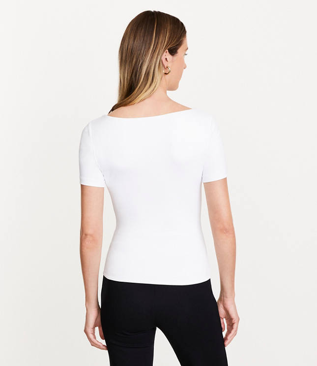 Petite LOFT Versa 360 Knit Square Neck Tee