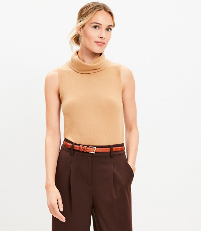 Petite Sleeveless Mock Neck Top