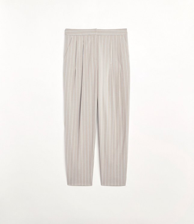 LOFT Versa Seasonless Stretch Double Pleat Taper Pant Stripe