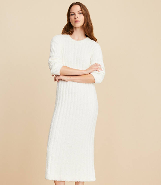 Lou Grey Ribbed Teddy Midi Sweater Dress