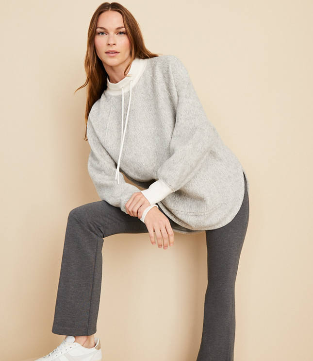 Lou & Grey Brushed Drawstring Neck Tunic Sweatshirt