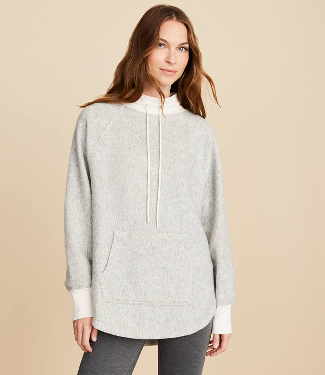 Lou & Grey Brushed Drawstring Neck Tunic Sweatshirt