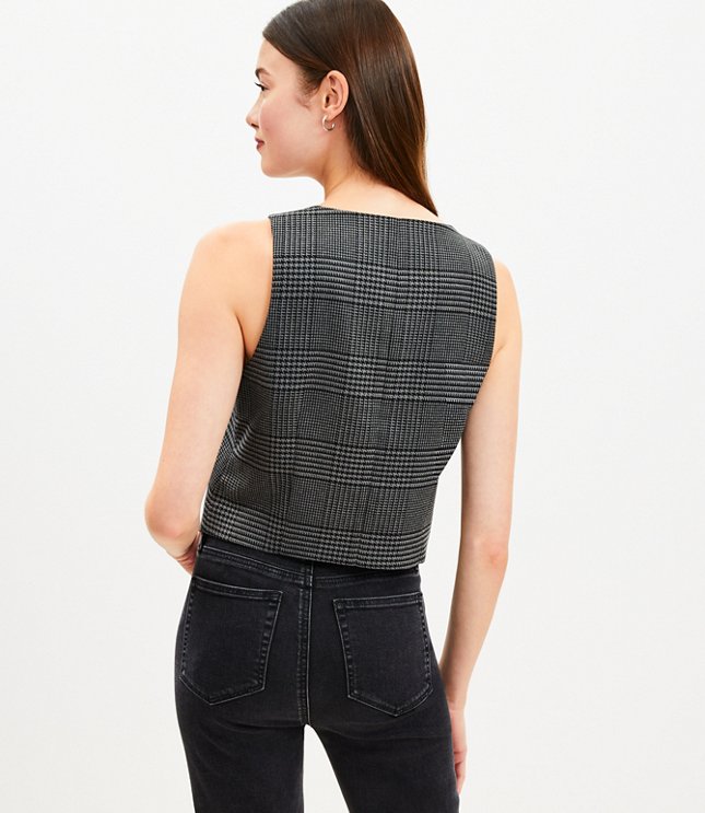 Petite Plaid Pocket Vest