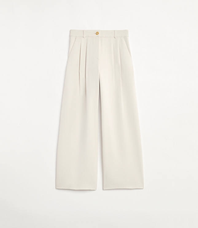 Petite LOFT Versa Crepe Drape Palazzo Pant