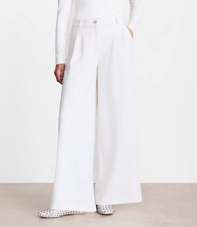 LOFT Versa Crepe Drape Palazzo Pant