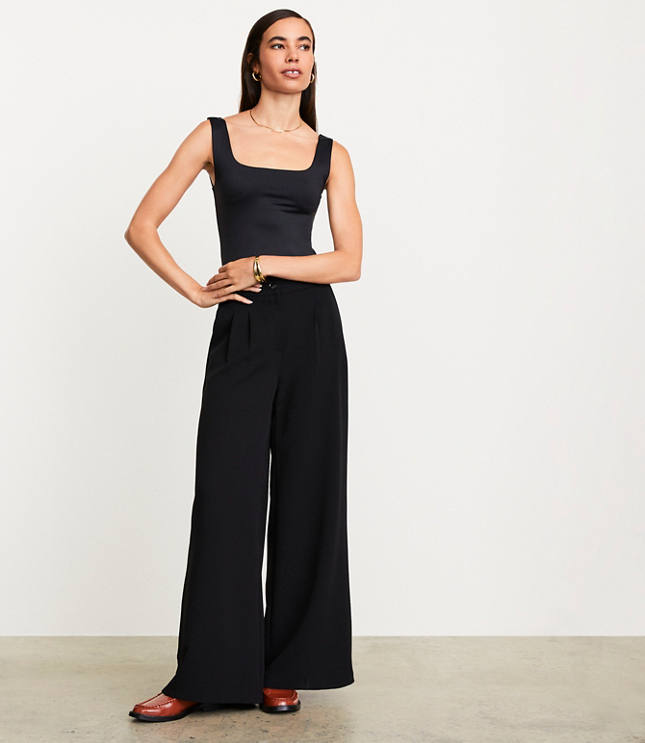 LOFT Versa Crepe Drape Palazzo Pant