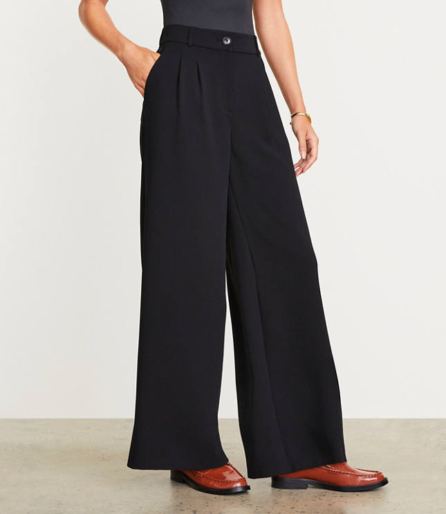 LOFT Versa Crepe Drape Palazzo Pant