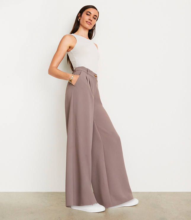 LOFT Versa Crepe Drape Palazzo Pant