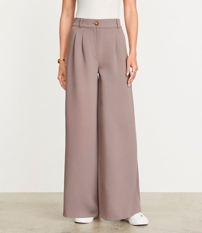 LOFT Versa Crepe Drape Palazzo Pant