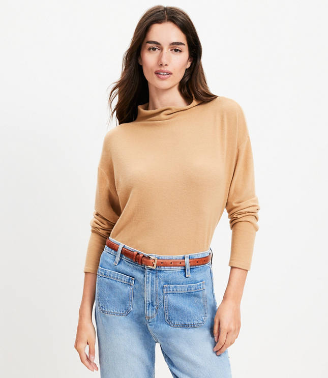 Jersey Mock Neck Top