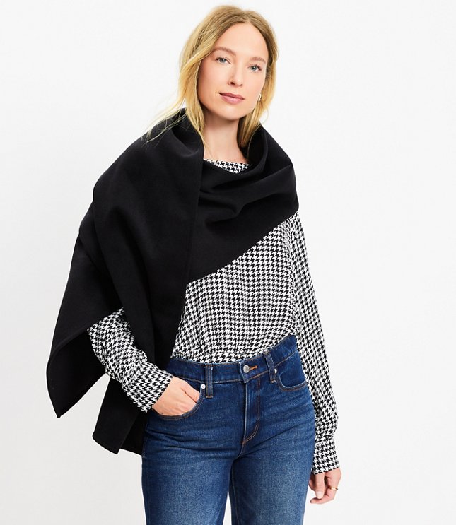 Plaid Blanket Scarf - Whisper White