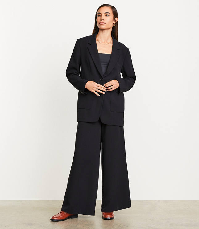 LOFT Versa Crepe Drape Oversized Blazer