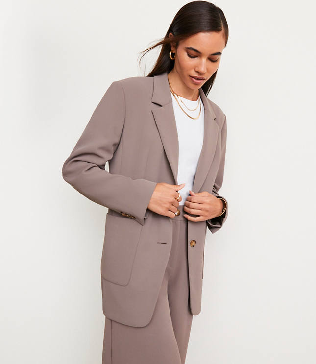 LOFT Versa Crepe Drape Oversized Blazer