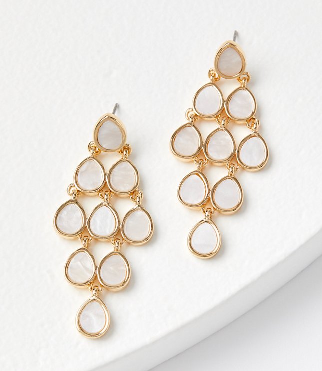 Floral Drop Statement Earrings - Clear