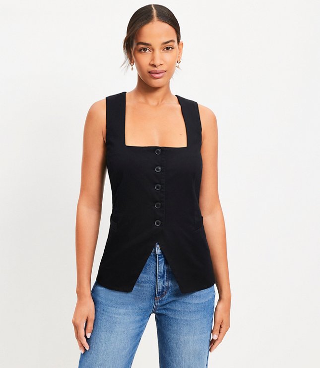 Petite Square Neck Pocket Vest Top