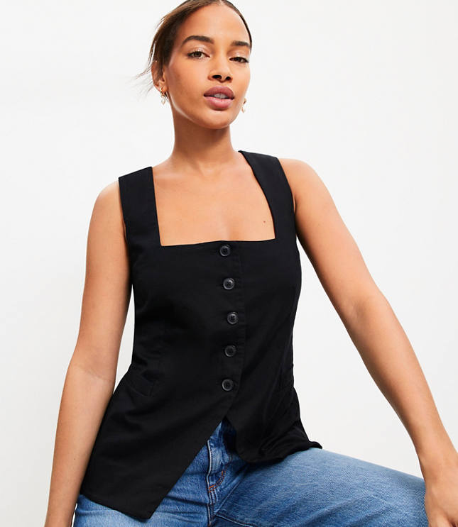 Petite Square Neck Pocket Vest Top