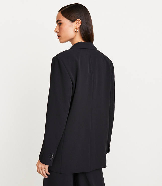 Petite LOFT Versa Crepe Drape Oversized Blazer