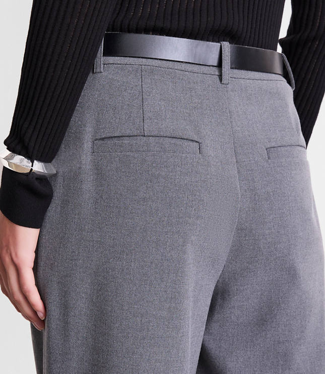 LOFT Versa Seasonless Stretch Double Pleat Wide Leg Pants in Heather