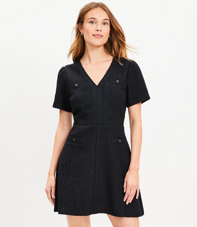 Petite Crinkle Flounce Puff Sleeve Dress