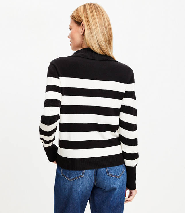 Striped Half Zip Sweater