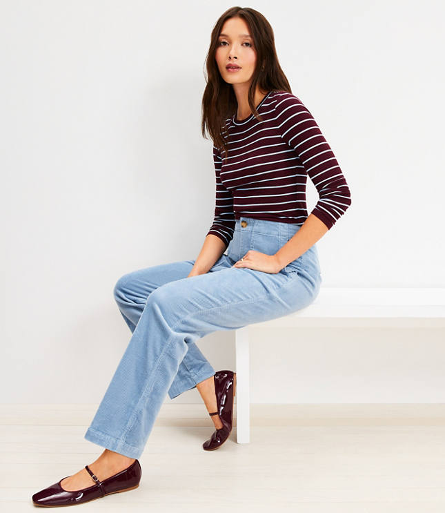 Petite Utility Straight Pants in Corduroy