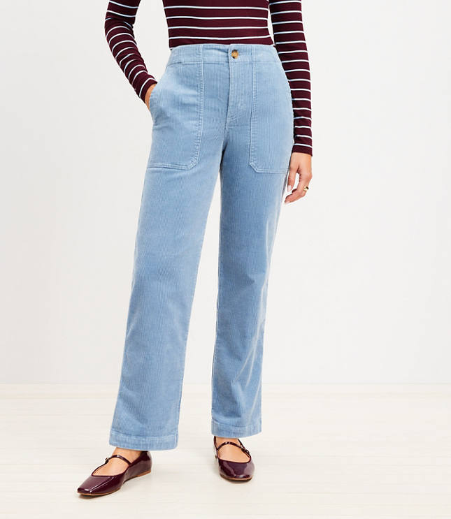 Petite Utility Straight Pants in Corduroy