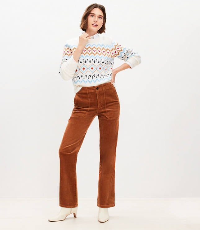 Petite Utility Straight Pants in Corduroy