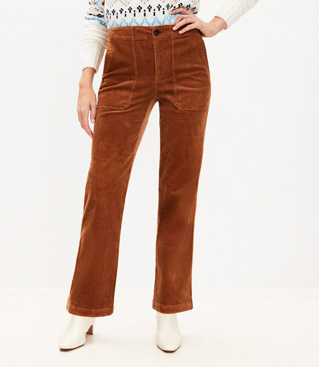 Petite Utility Straight Pants in Corduroy