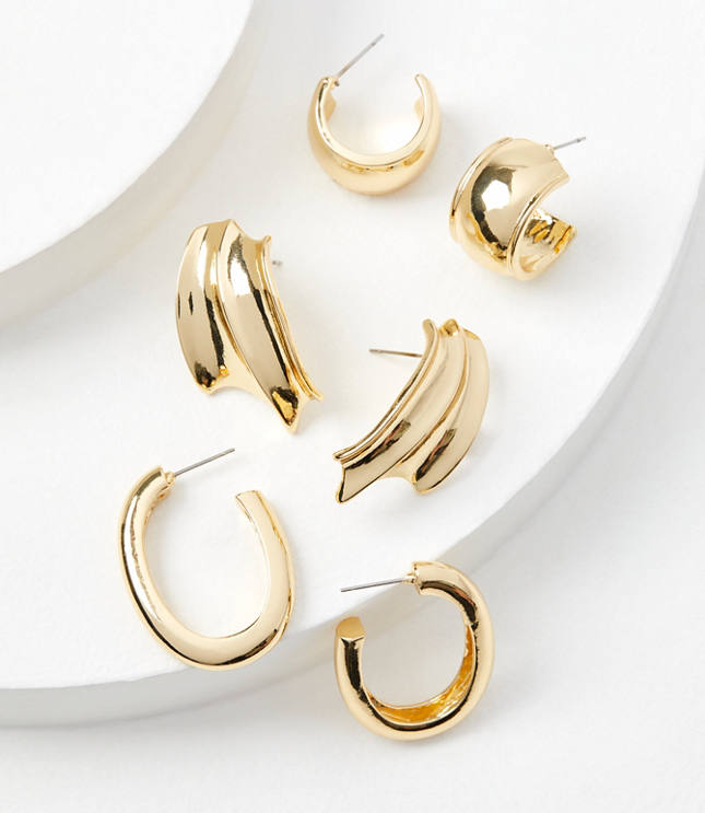 Modern C Hoop Earrings