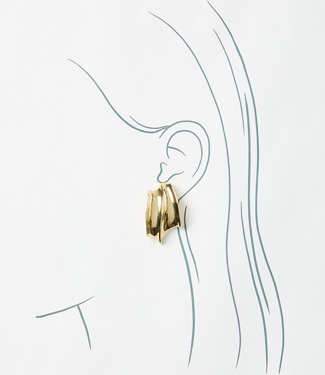 Modern C Hoop Earrings