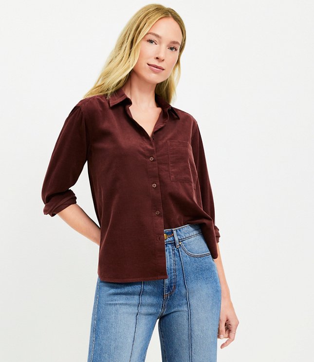 Corduroy Relaxed Pocket Tunic Shirt