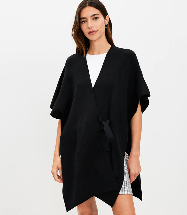 Tie Knit Wrap - Black