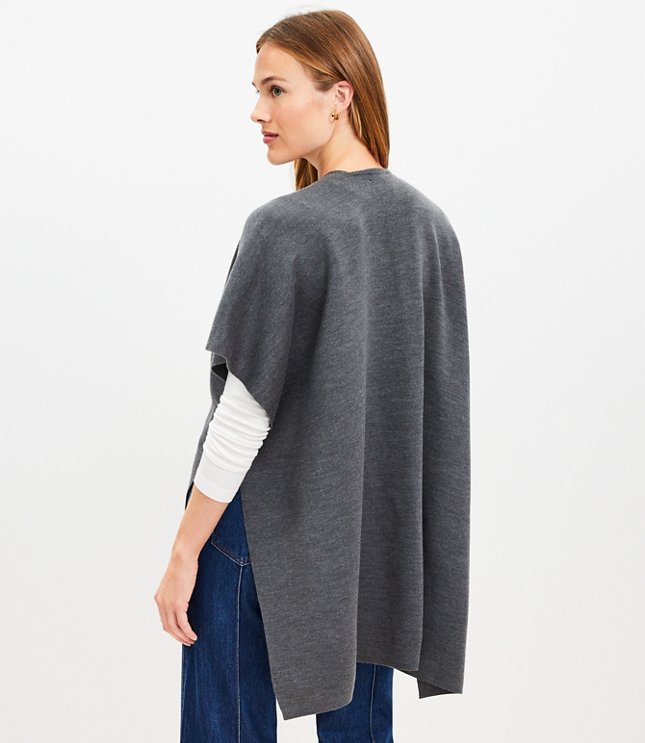 Tie Knit Wrap - Medium Heather Grey