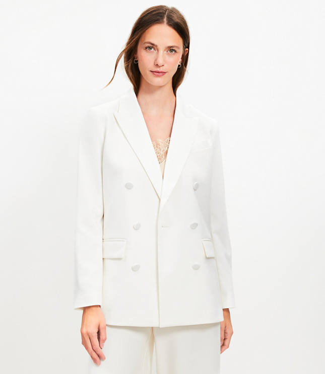 Tall Satin Trim Relaxed Tuxedo Blazer