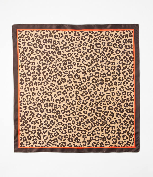 Leopard Print Silk Square Scarf