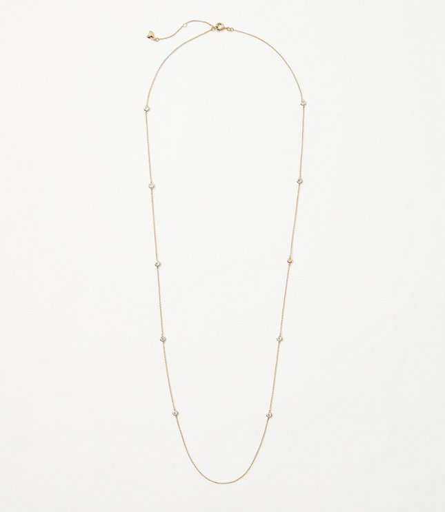 Glitzy Layered Y-necklace - Silvertone