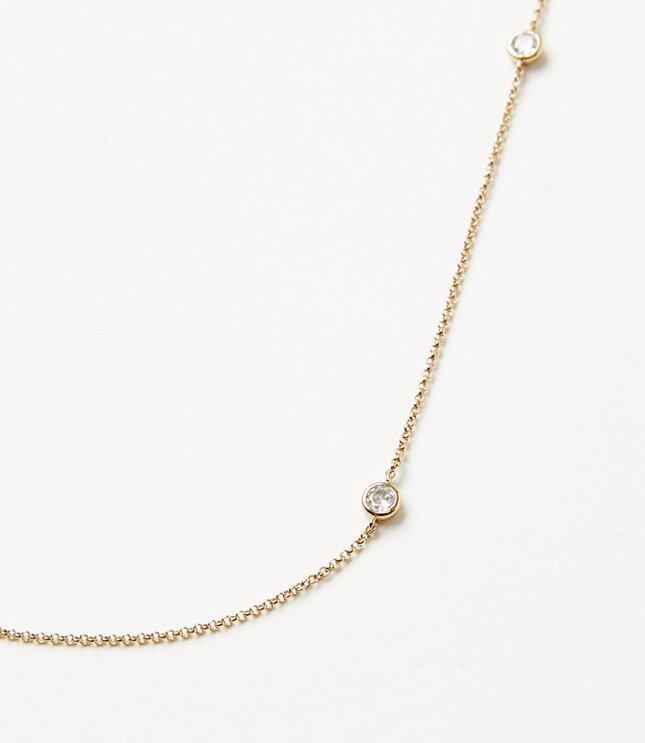 Demi Fine Sparkle Dot Station Necklace