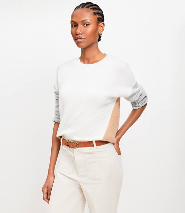 Colorblock Relaxed Cashmere Sweater