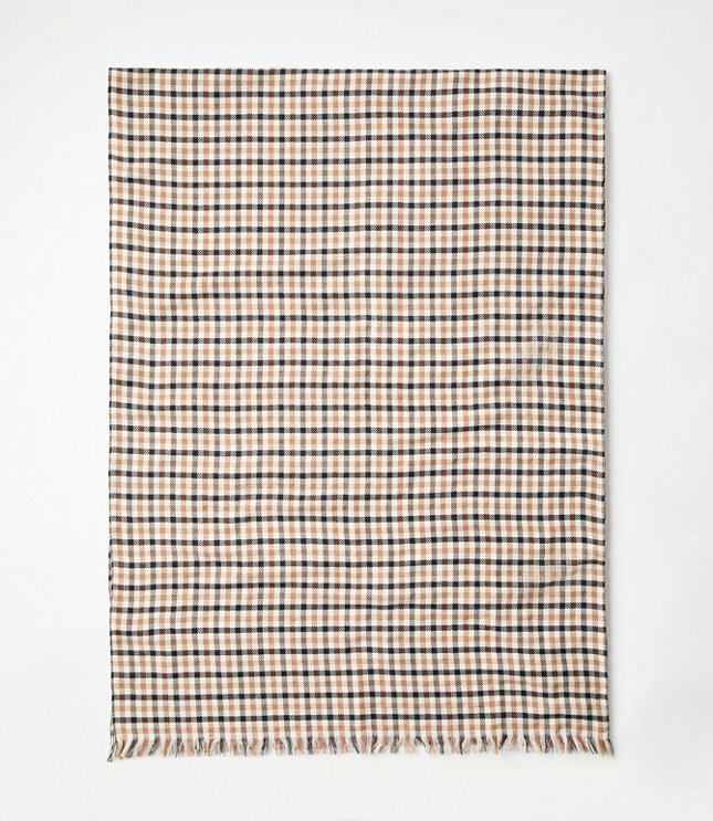 Plaid Fringe Scarf