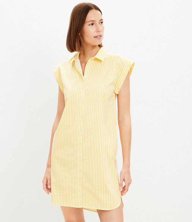 Petite Striped Square Neck Shift Pocket Dress