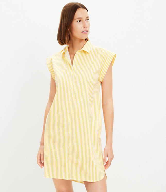 Dobby U-Neck Puff Sleeve Dress