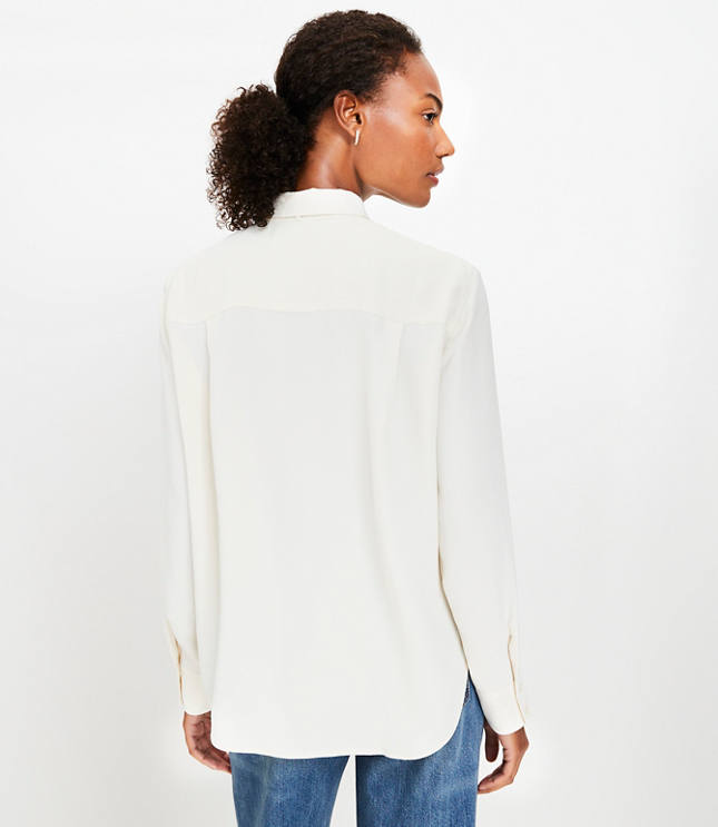 Petite Bow Relaxed Shirt