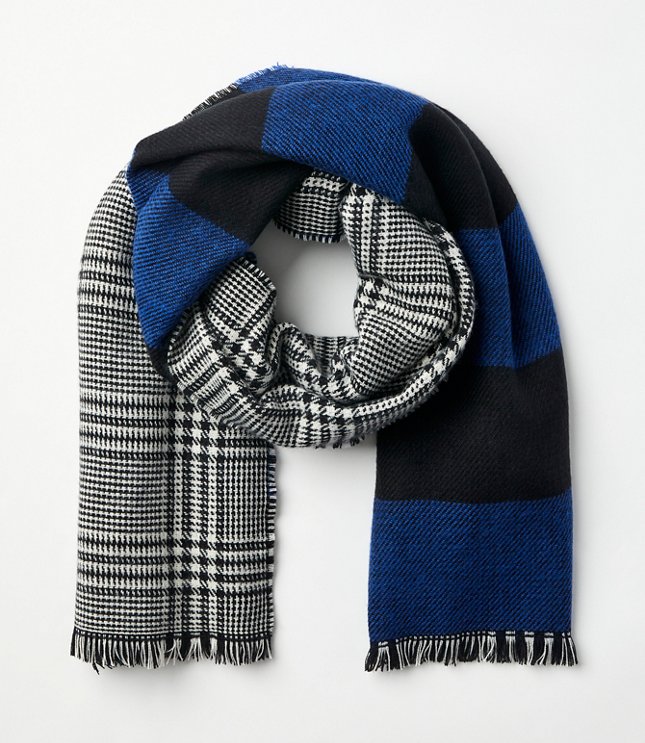 Reversible Houndstooth Blanket Scarf